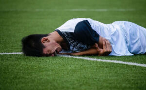 A picture of an injured player